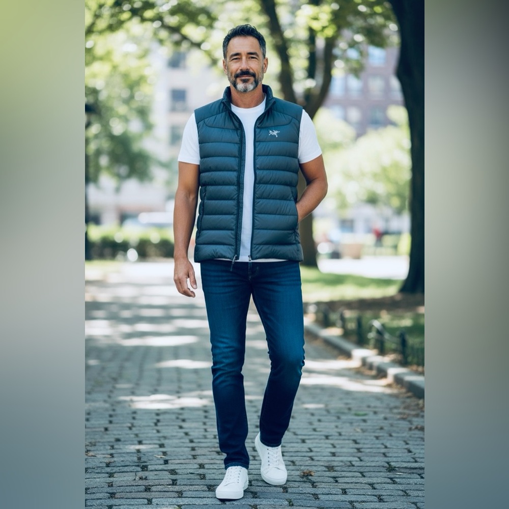 New men’s Arc’teryx Vest. Sapphire black